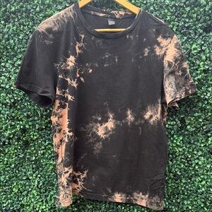 Tie-Dye Short Sleeve Tee - Black and Tan